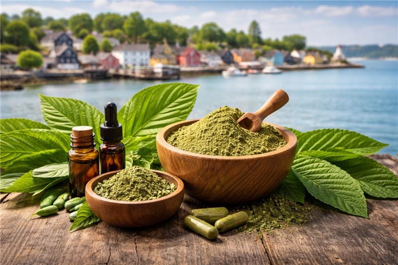 Kratom display with Nova Scotia view