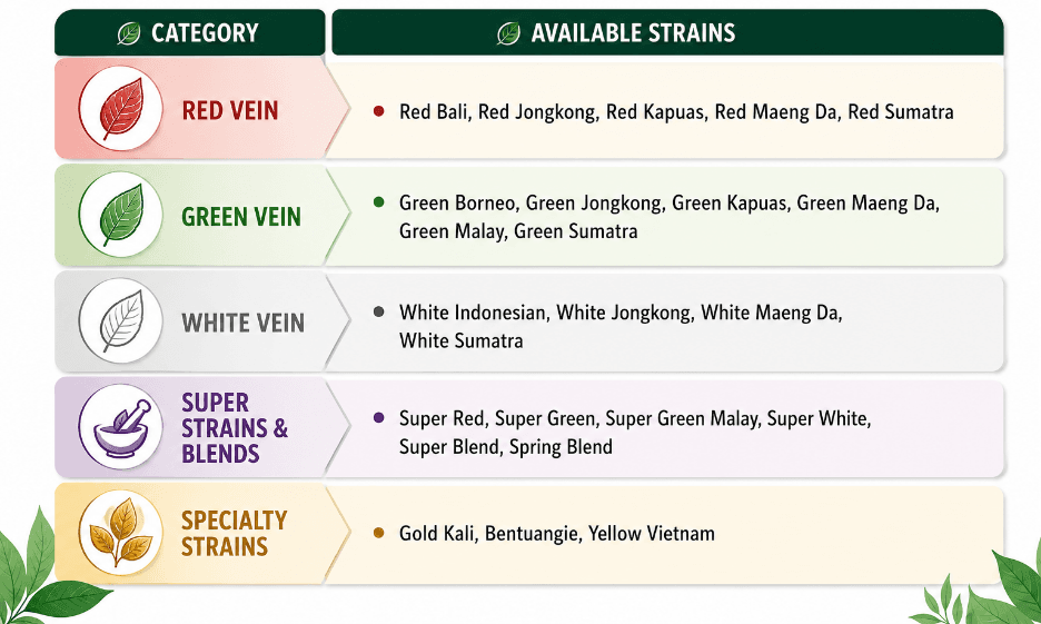 Kratom Strains Available at BC Kratom