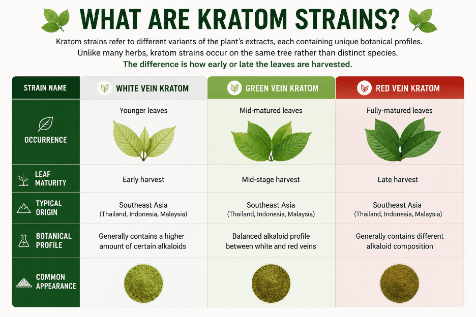 Kratom Strain Comparison Chart