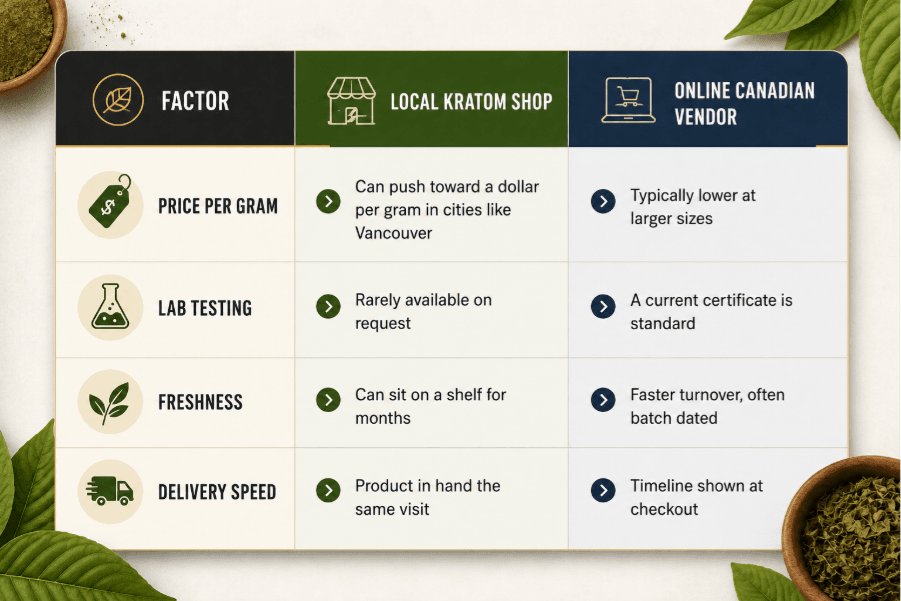 Local Kratom Shops vs. Ordering Online